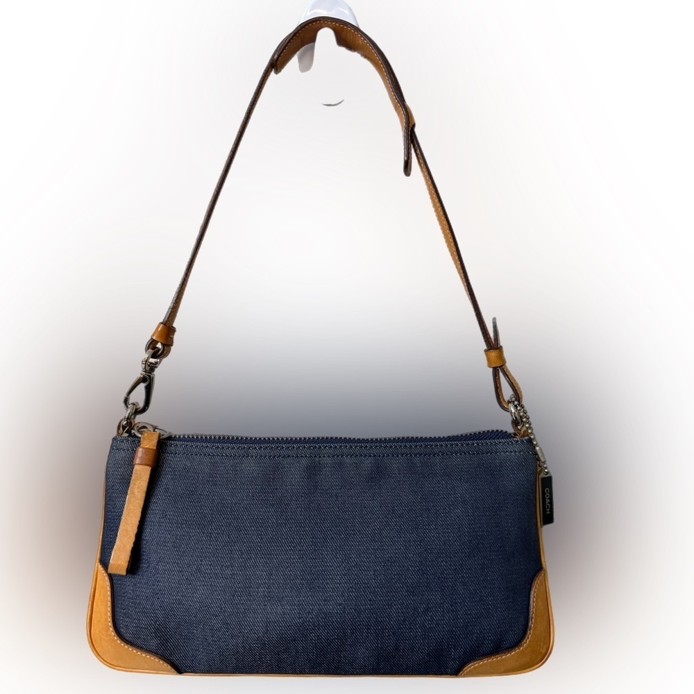 Vintage Coach #8335 Navy and Tan Shoulder Bag